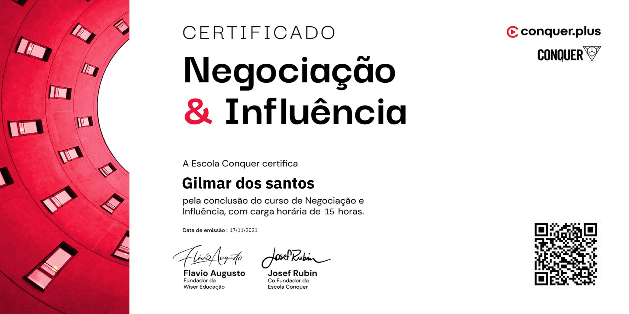 Certificado de Negociação e Influência